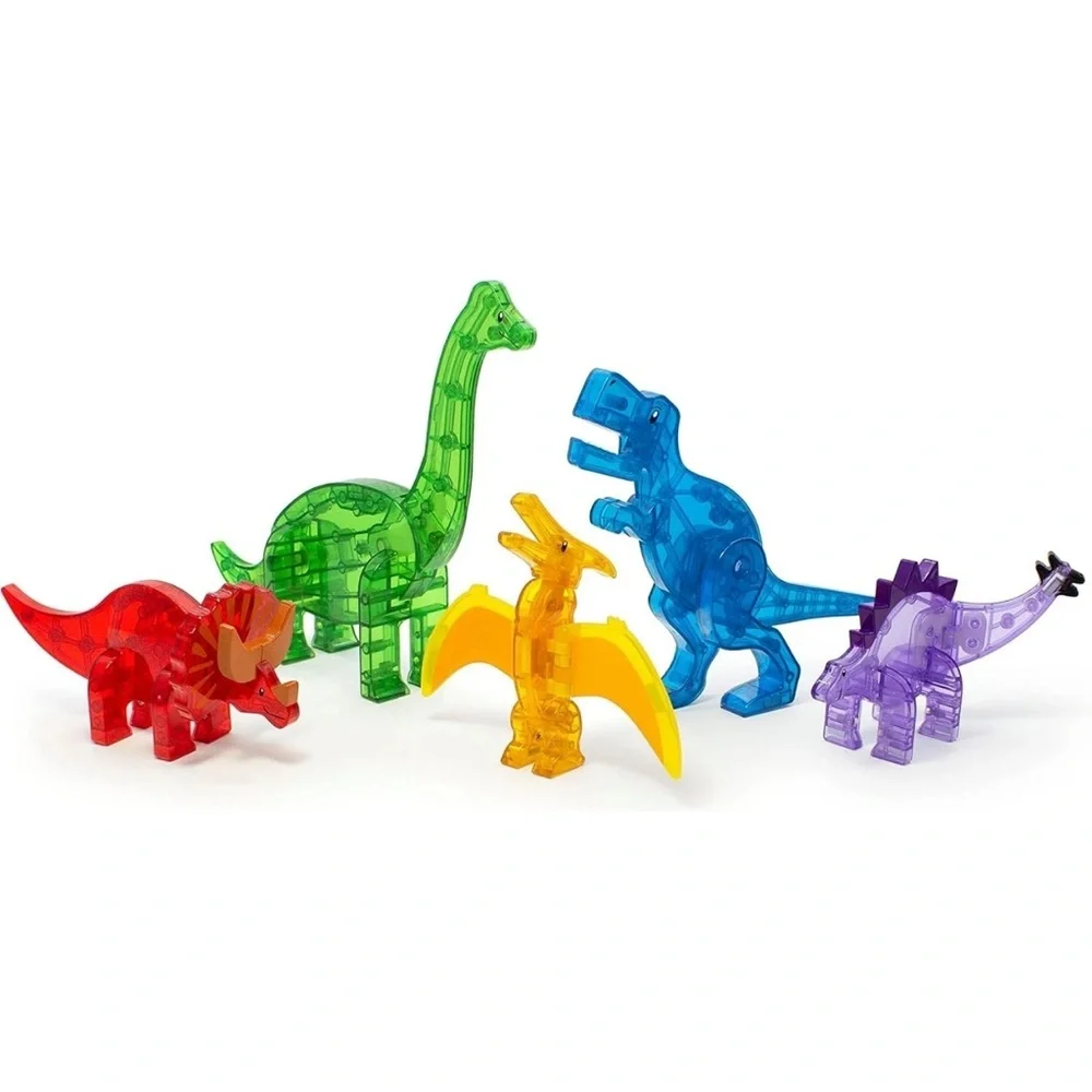 Magna-Tiles | Dino 5-Piece Magnetic Construction Set Dinosaurs Toy